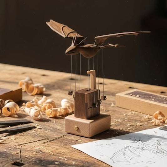 WarmFunDecor Handcrafted Wooden Dragon Automaton