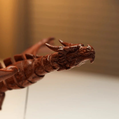 WarmFunDecor Handcrafted Wooden Gothic Dragon Automaton