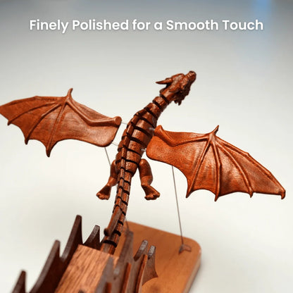 WarmFunDecor Handcrafted Wooden Gothic Dragon Automaton
