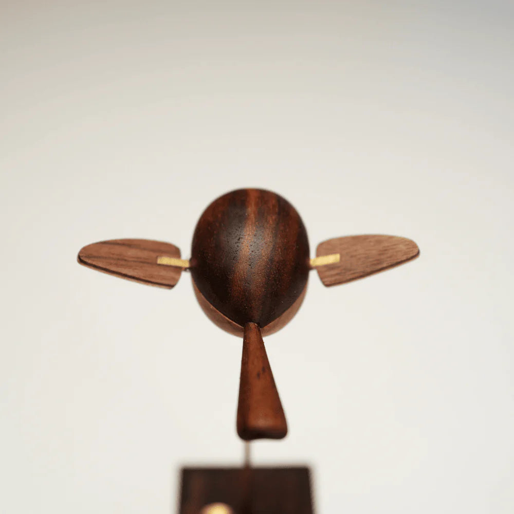 Handcrafted Walnut Bird Automaton