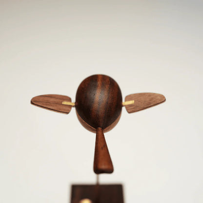 Handcrafted Walnut Bird Automaton