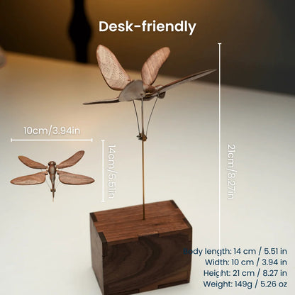 WarmFunDecor Handcrafted Wooden Dragonfly Automaton