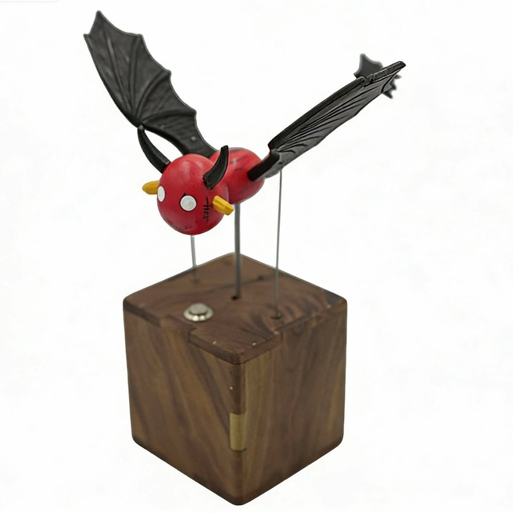Handcrafted Wooden Bat Automaton