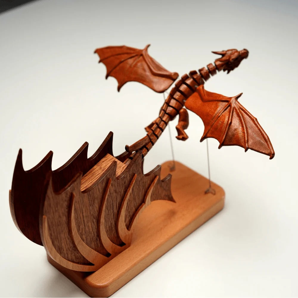 WarmFunDecor Handcrafted Wooden Gothic Dragon Automaton