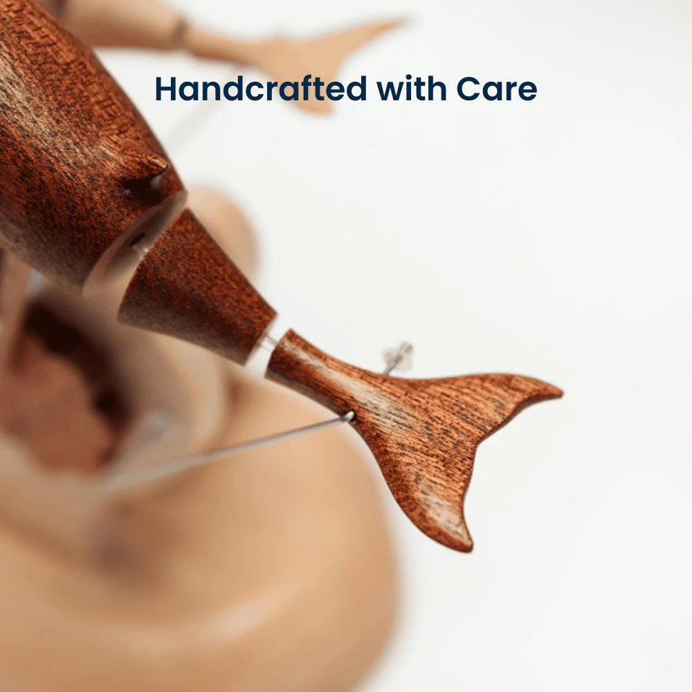WarmFunDecor Handcrafted Wooden Dolphin Automaton