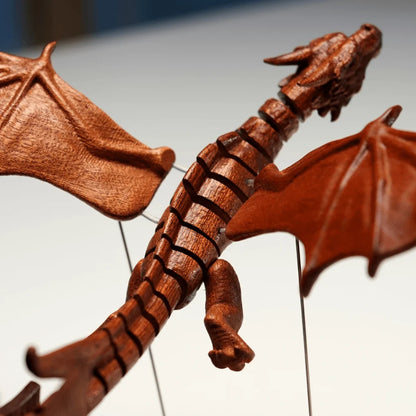 WarmFunDecor Handcrafted Wooden Gothic Dragon Automaton