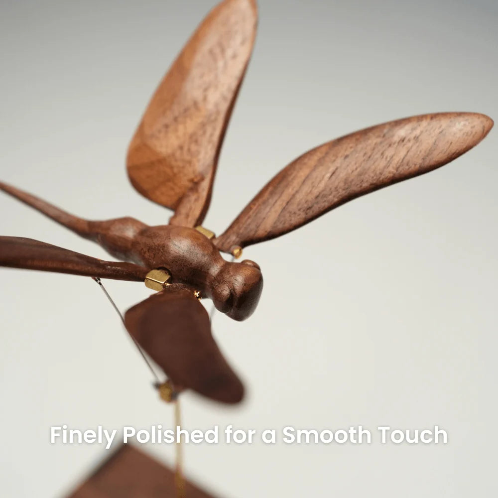 WarmFunDecor Handcrafted Wooden Dragonfly Automaton