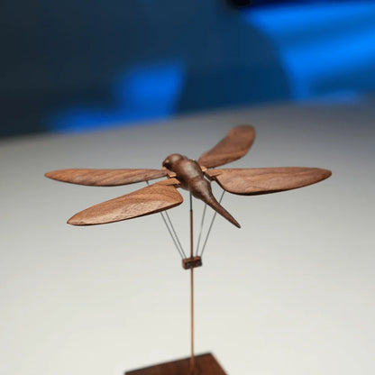 WarmFunDecor Handcrafted Wooden Dragonfly Automaton