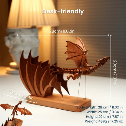 WarmFunDecor Handcrafted Wooden Gothic Dragon Automaton