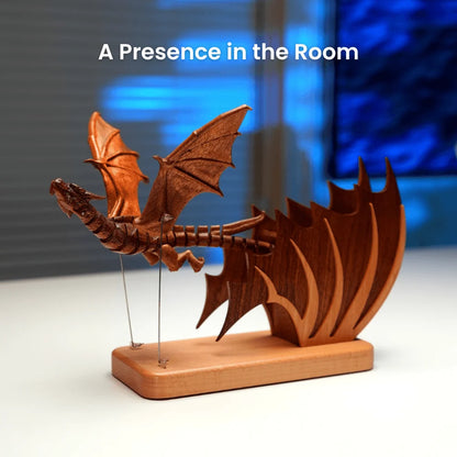 WarmFunDecor Handcrafted Wooden Gothic Dragon Automaton