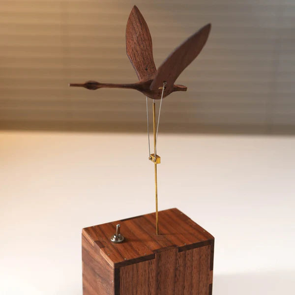 HandcraftedWalnutSwanAutomaton__Handmade_Roomdecor_Deskdecor_Woodartwork