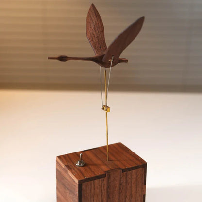 HandcraftedWalnutSwanAutomaton__Handmade_Roomdecor_Deskdecor_Woodartwork