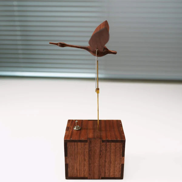 HandcraftedWalnutSwanAutomaton__Handmade_Roomdecor_Deskdecor_Woodartwork
