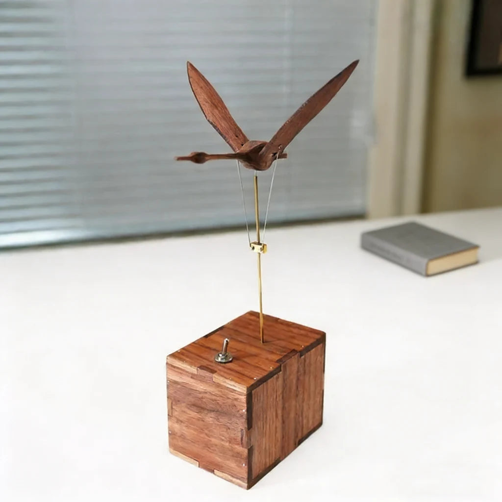 Handcrafted Walnut Swan Automaton – WarmFunDecor