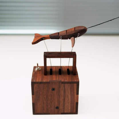 Handcrafted Walnut Whale Automaton_Deckdecor_Roomdecor_Oceanlover_Warmfundecor