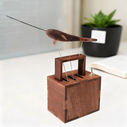Handcrafted Walnut Whale Automaton_Deckdecor_Roomdecor_Woodart_Oceanlover_Warmfundecor