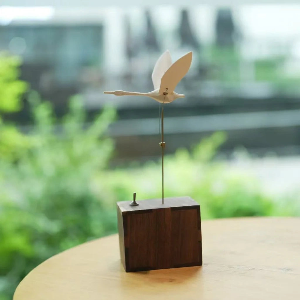 Handcrafted Wooden White Swan Automaton_Woodartwork_Deskdecor_Roomdecor_Stressrelief_WarmFunDecor