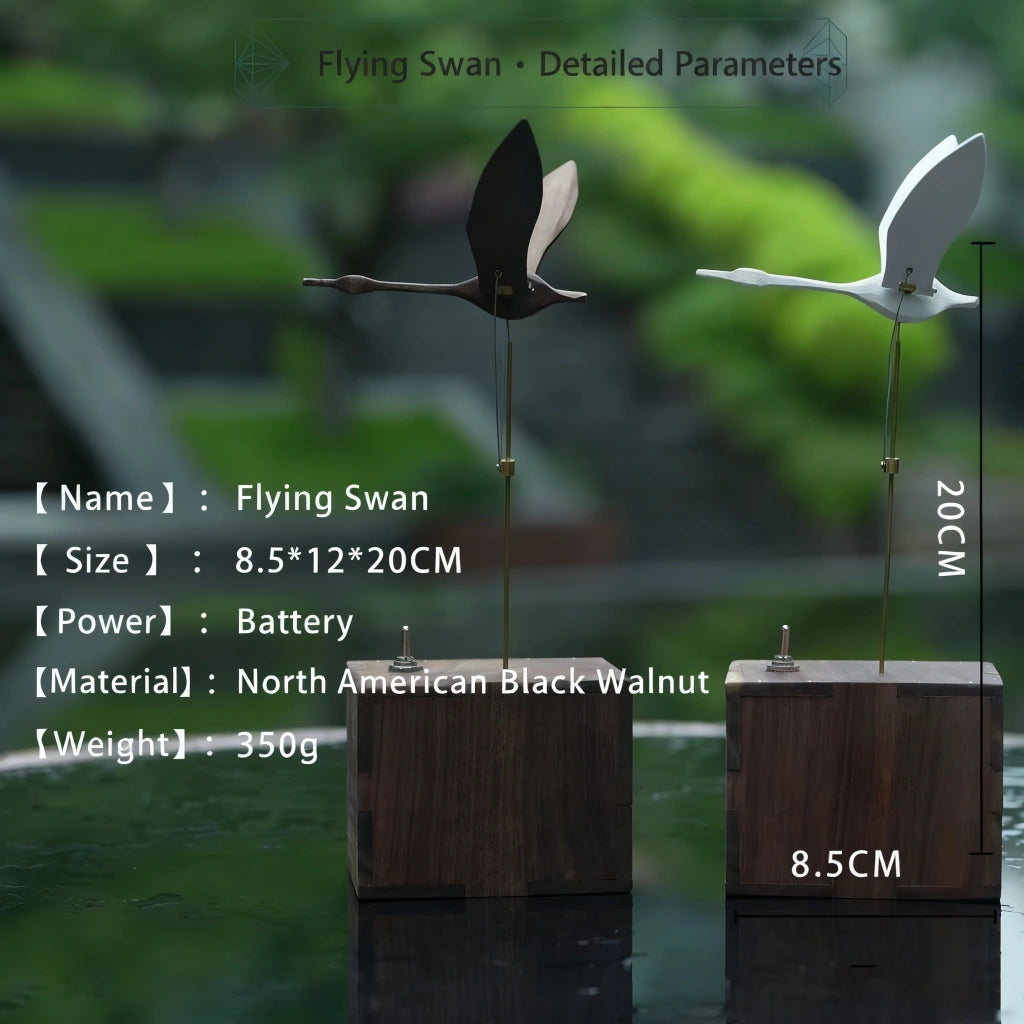 Handcrafted Wooden White  Swan  Automaton