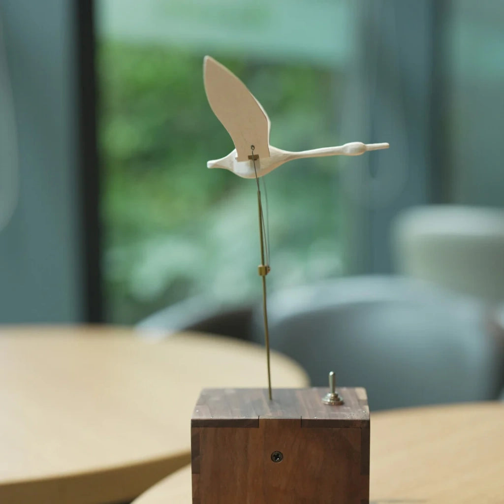 Handcrafted Wooden White Swan Automaton_Woodartwork_Deskdecor_Roomdecor_Stressrelief_WarmFunDecor
