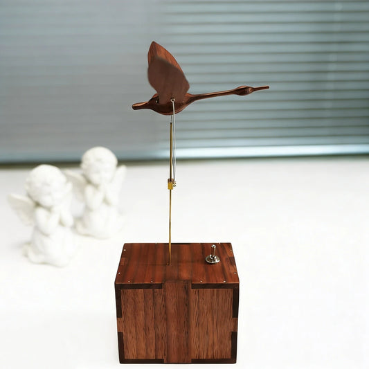 HandcraftedWalnutSwanAutomaton__Handmade_Roomdecor_Deskdecor_Woodartwork