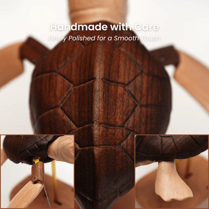 Handcrafted Wooden Sea Turtle Automaton