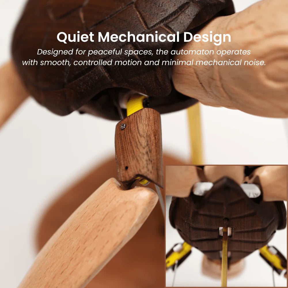 Handcrafted Wooden Sea Turtle Automaton