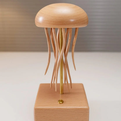 Handcrafted Wooden Jellyfish Automaton_Handmade_Deskdecor_Oceanlover_Roomornament_WarmFunDecor