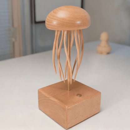 Handcrafted Wooden Jellyfish Automaton_Handmade_Deskdecor_Oceanlover_Roomornament_WarmFunDecor