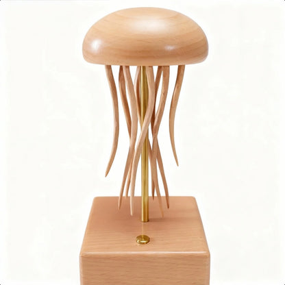 Handcrafted Wooden Jellyfish Automaton_Handmade_Deskdecor_Oceanlover_Roomornament_WarmFunDecor