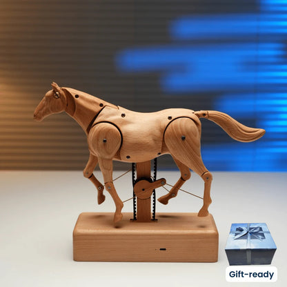 WarmFunDecor Handcrafted Wooden Horse Automaton