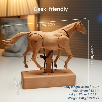 WarmFunDecor Handcrafted Wooden Horse Automaton
