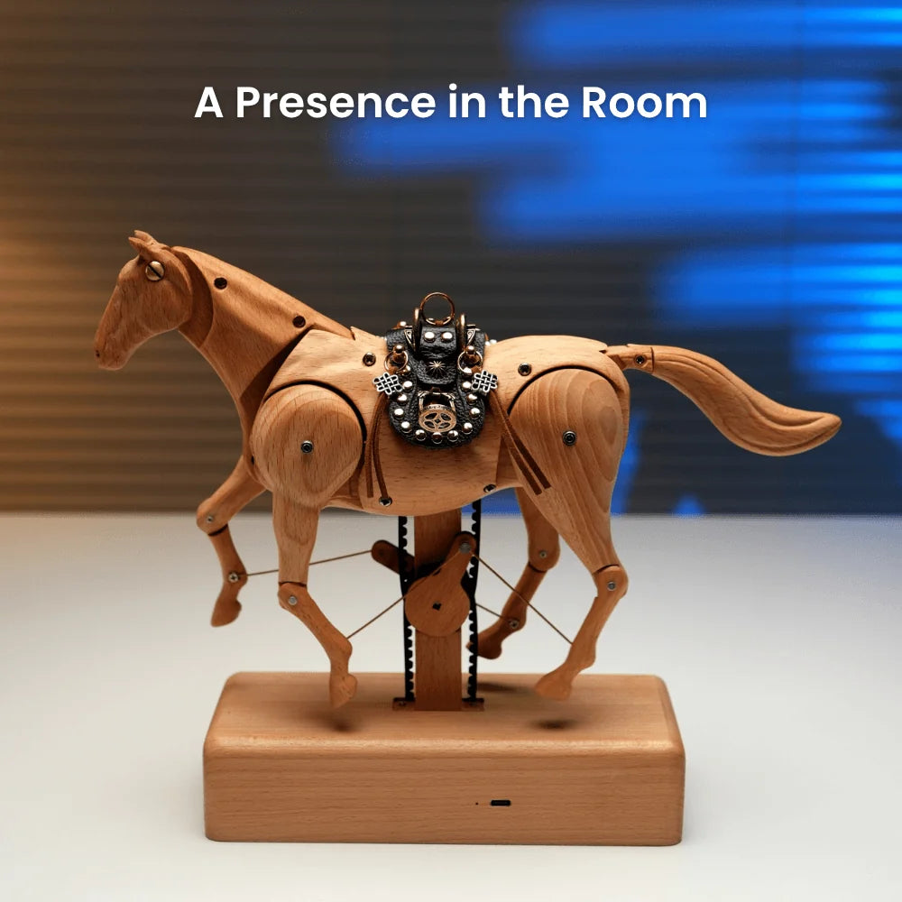 WarmFunDecor Handcrafted Wooden Horse Automaton