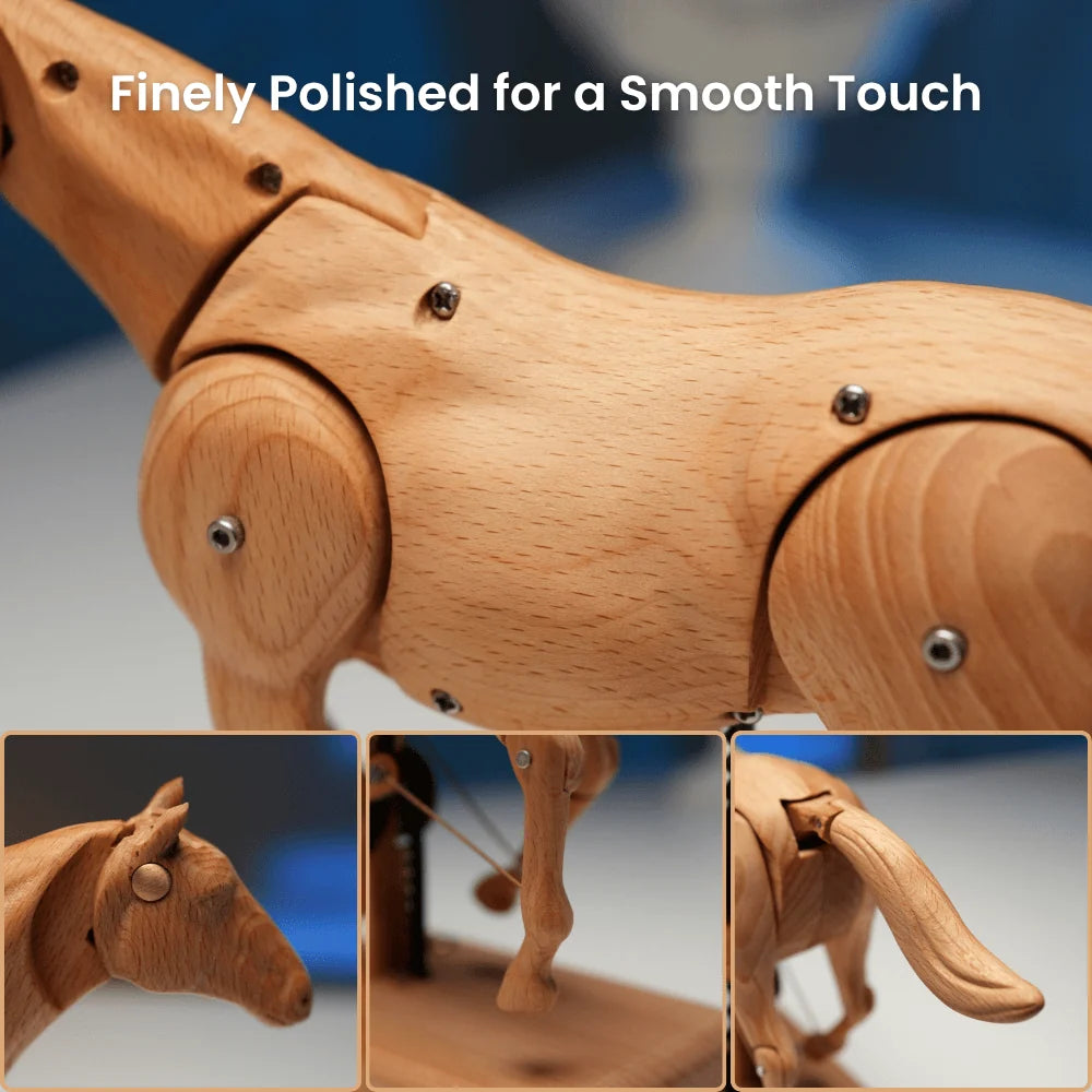 WarmFunDecor Handcrafted Wooden Horse Automaton