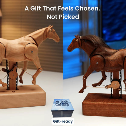 WarmFunDecor Handcrafted Wooden Horse Automaton