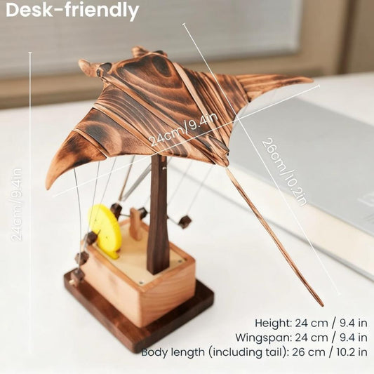 WarmFunDecor  Handcrafted Wooden Manta Ray Automaton