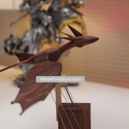 Handcrafted Wooden Dragon Automaton