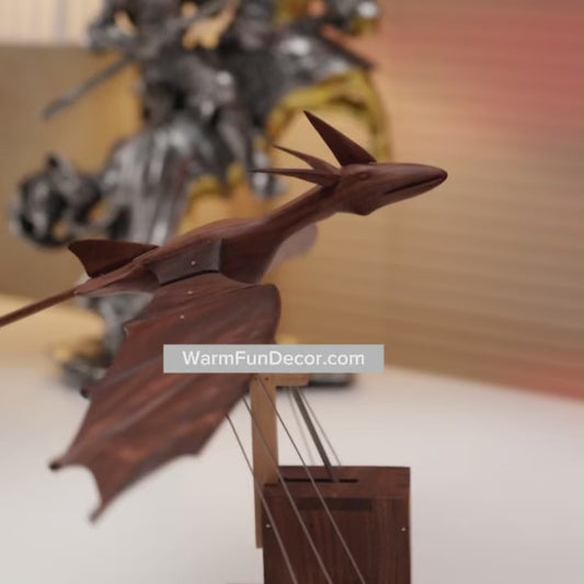 Handcrafted Wooden Dragon Automaton